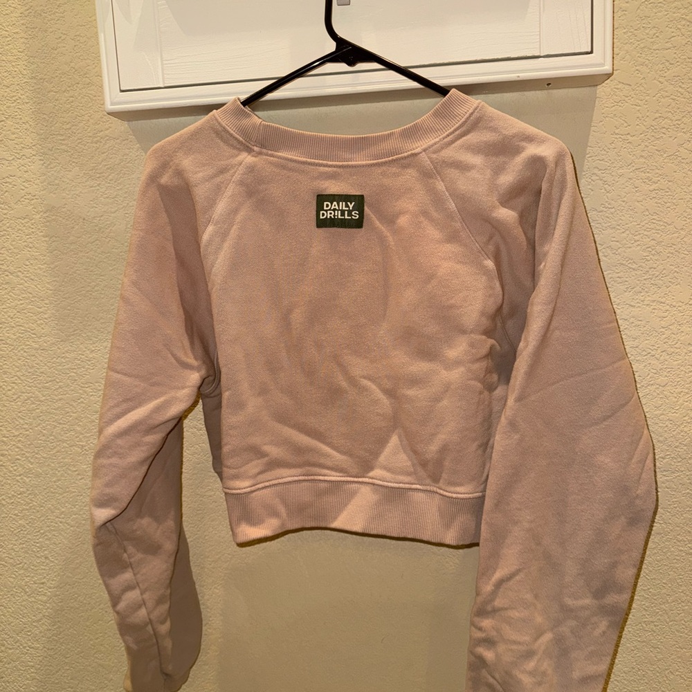 Daily Drills Brown Cropped Sweatshirt